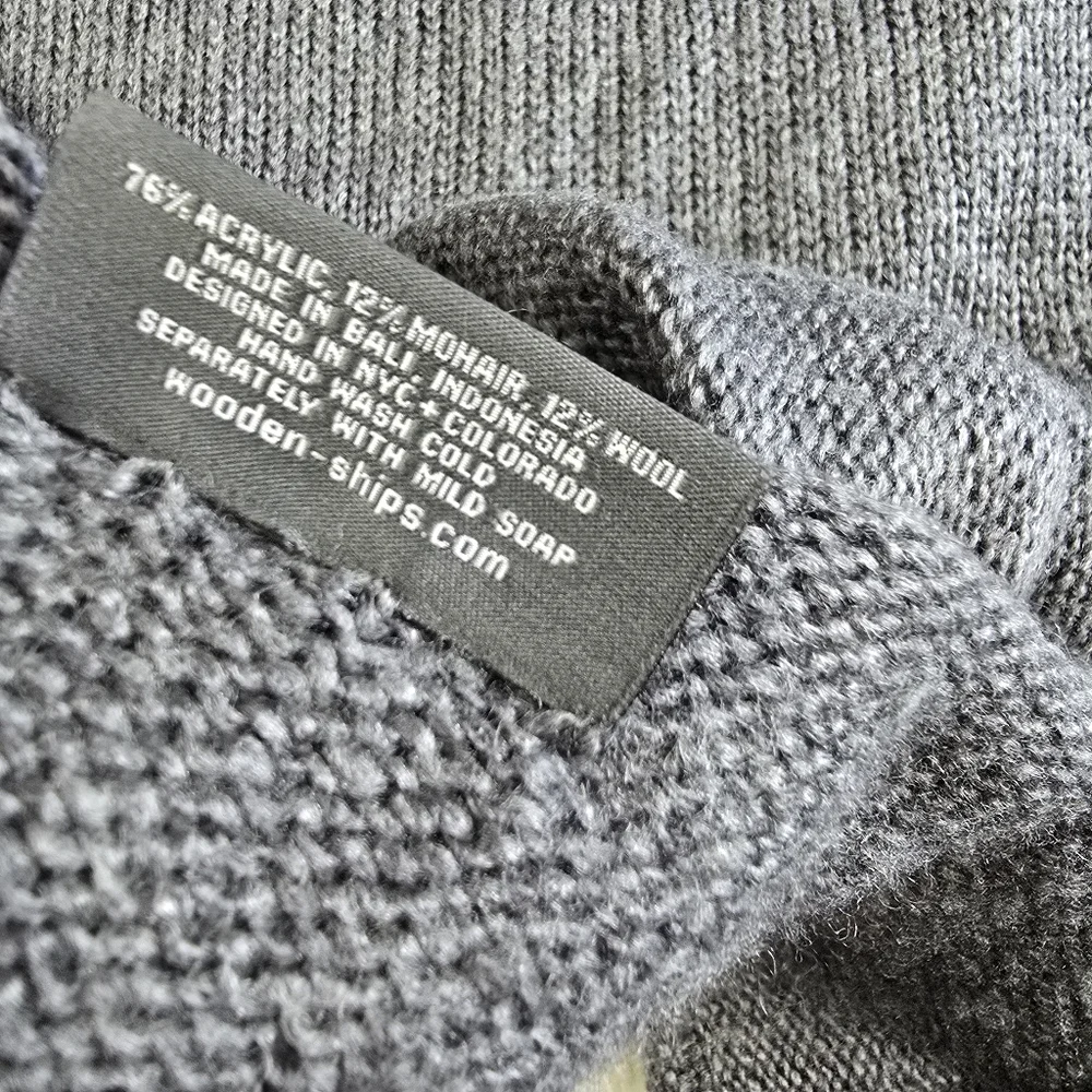 Wooden Ships Gray Wool Mohair Blend Scarf Wrap Poncho